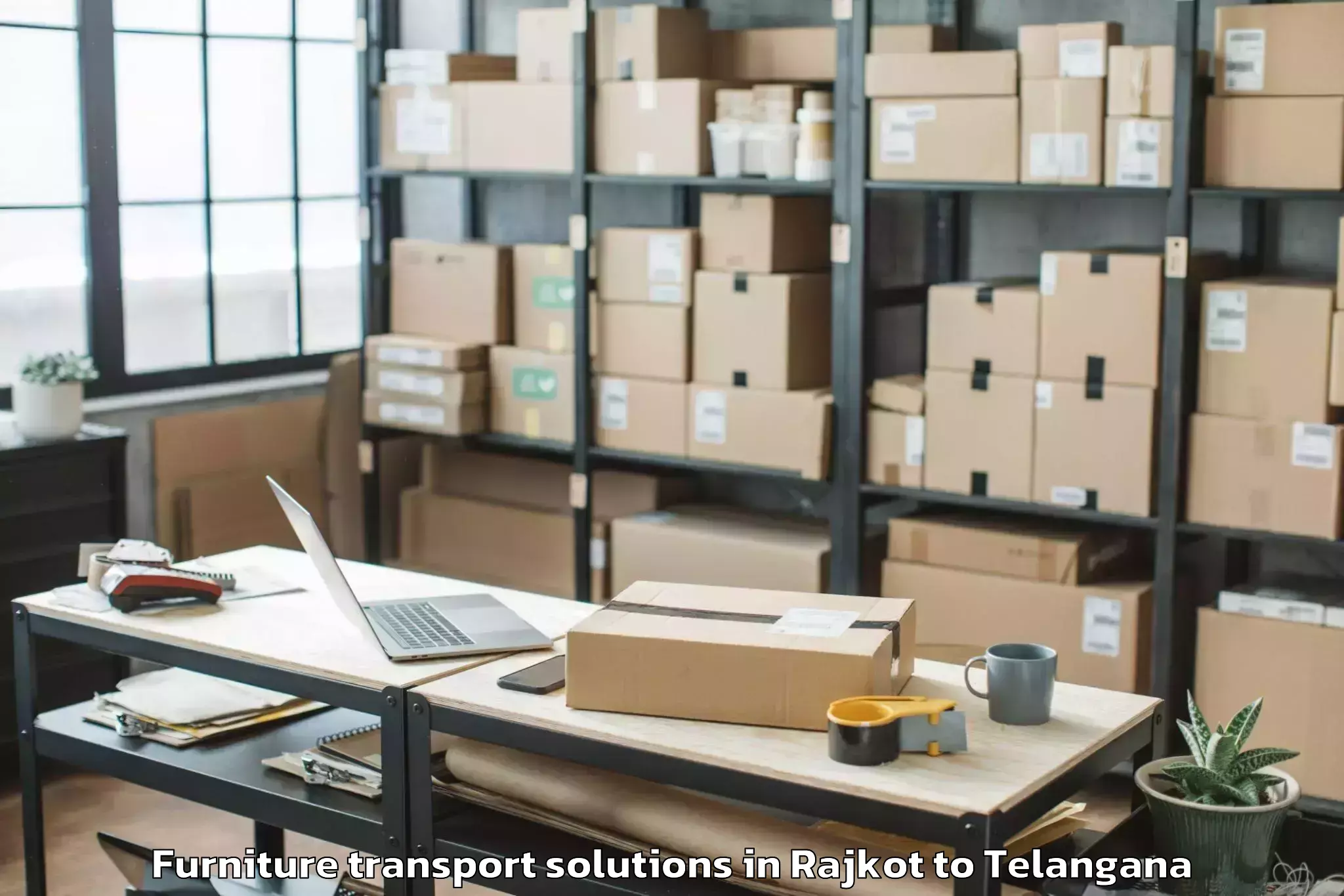 Trusted Rajkot to Vemalwada Furniture Transport Solutions